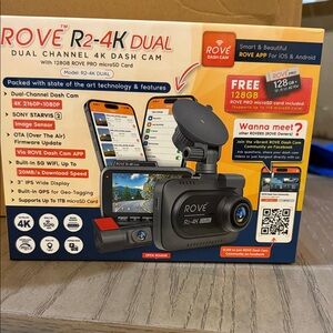 ROVE R2-4K Dual Dash Cam — Black with Red Accent